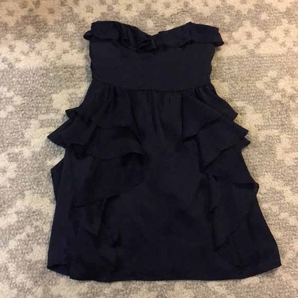 Navy Ruffle Dress Size: 4 - Picture 3 of 4